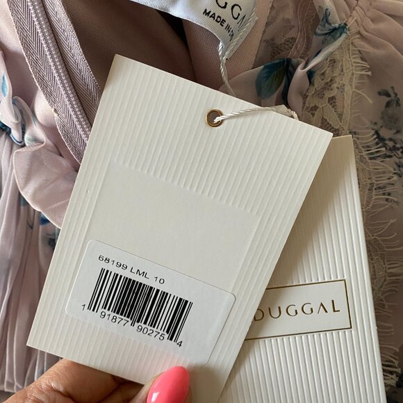 NWT $598 Size 10 Mac Duggal Beautiful Bishop Sleeve Ruched Bodice lilac Gown - Picture 4 of 5